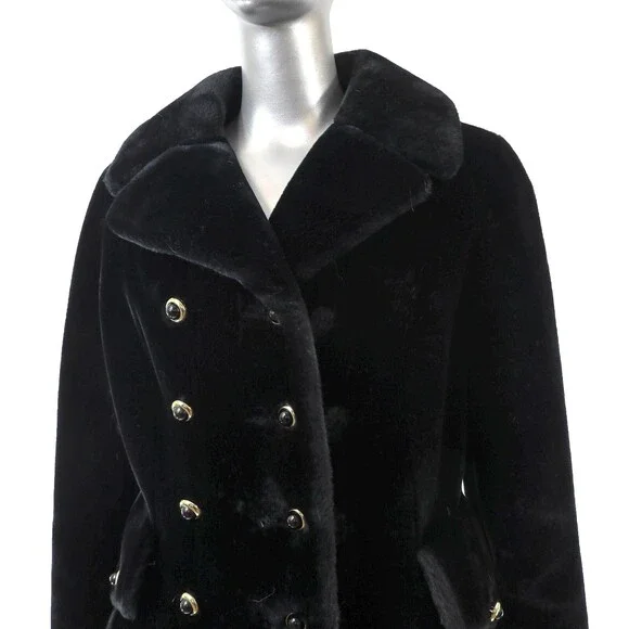 Black Faux Fur Coat- Size S - Picture 6 of 8